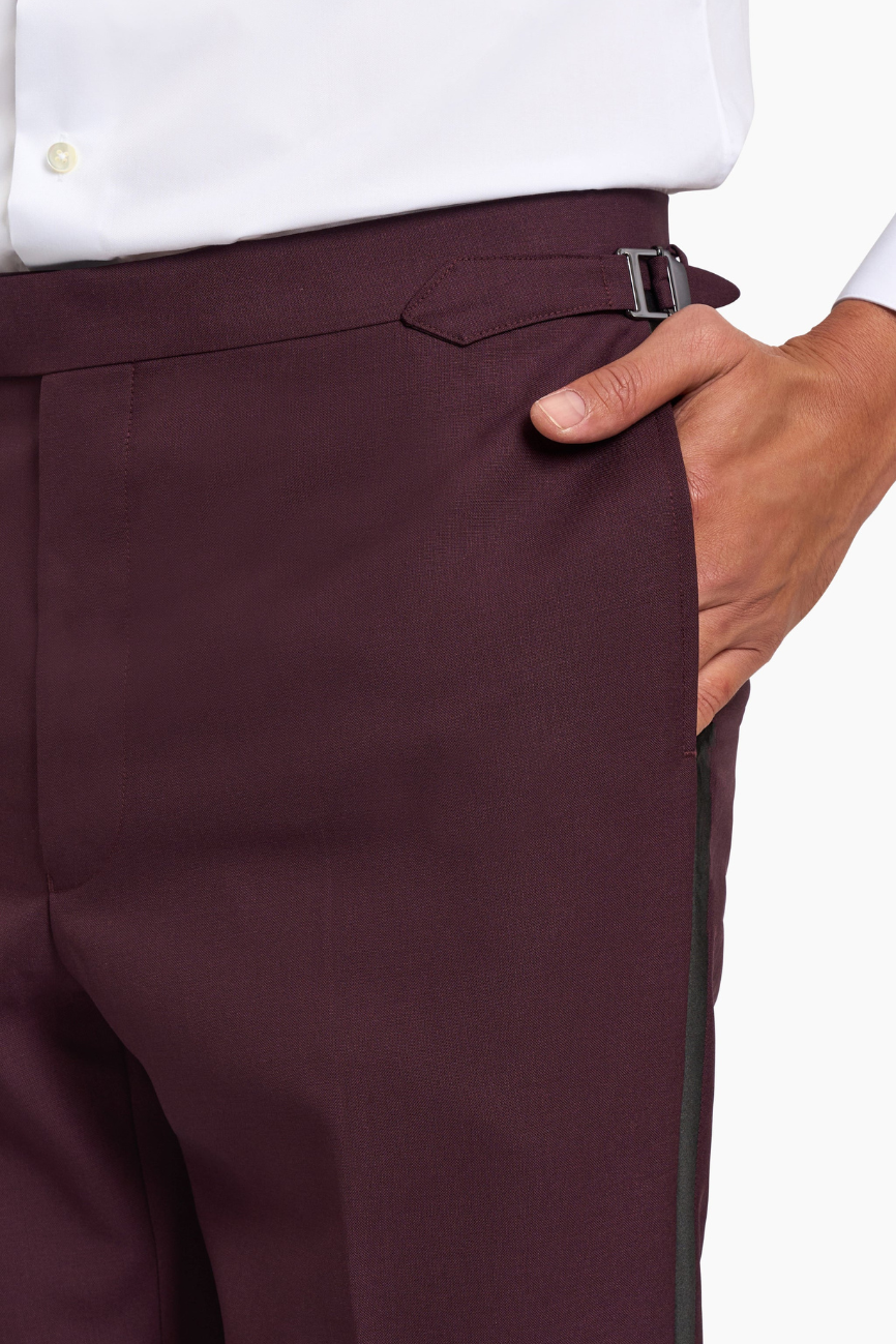 Milano Luxury Burgundy Tuxedo Suit - Image 6