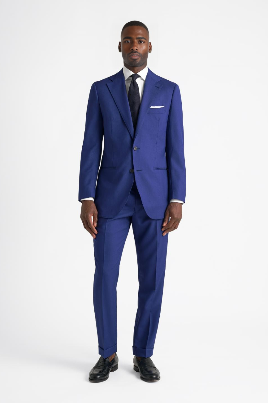 Refined Bright Blue Tropical Fresco Downing Suit