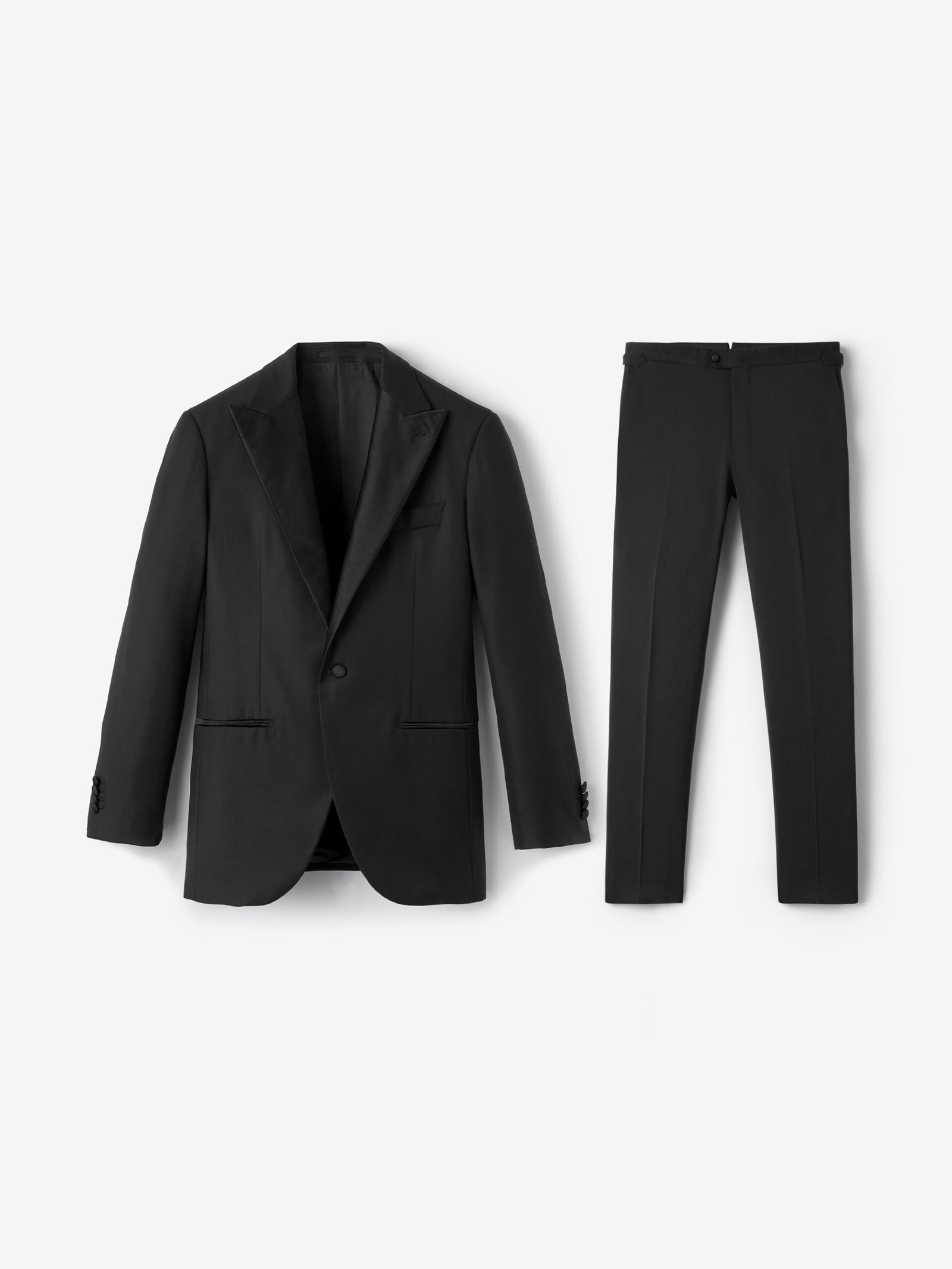 Black Peak Lapel Three-Piece Tuxedo - Image 4