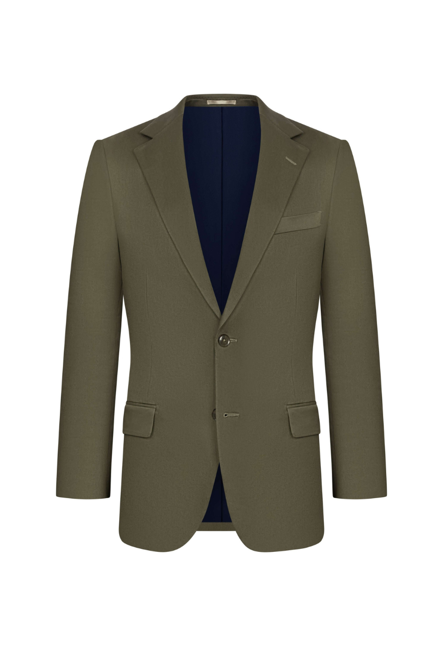 Dark Olive Twill Cotton Two Piece Suit - Image 6
