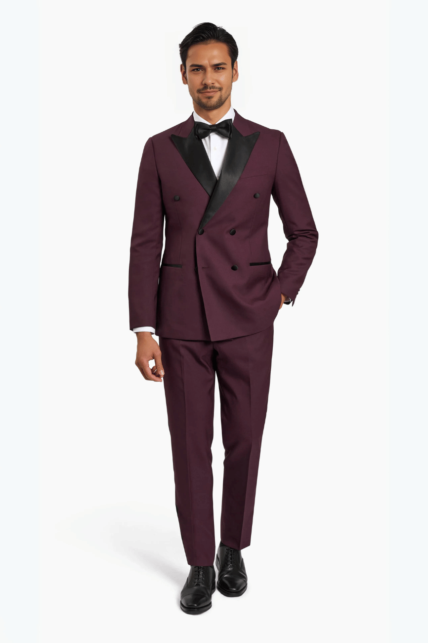 Milano Luxury Burgundy Tuxedo Suit