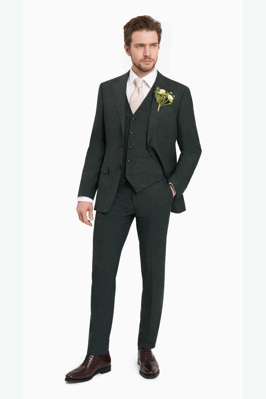 Firenze Refined Green Wool Two Piece Suit - Image 5
