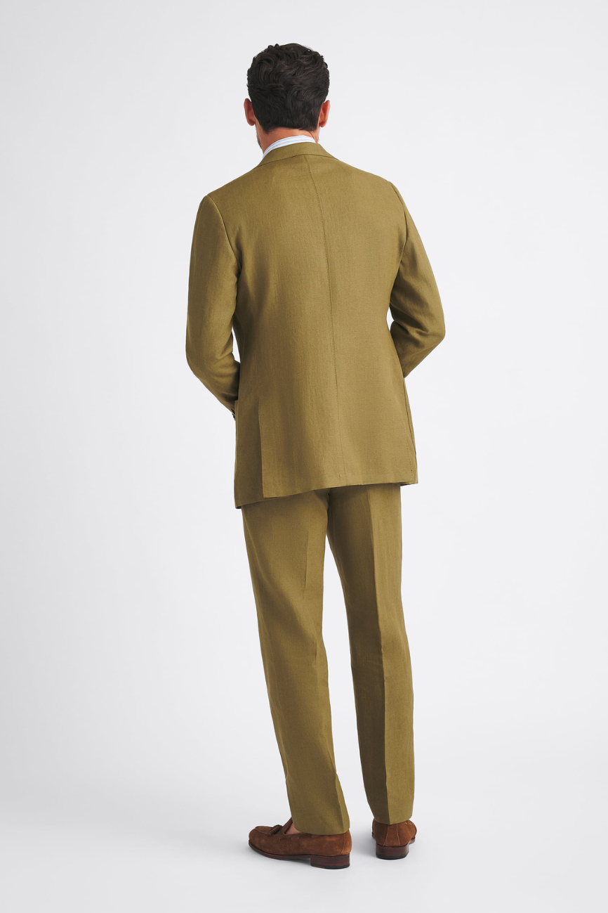 Refined Olive Irish Linen Two-Piece Suit - Image 2