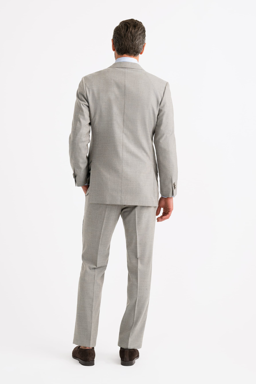Elegant Taupe Tropical Wool Allen Suit - Image 2