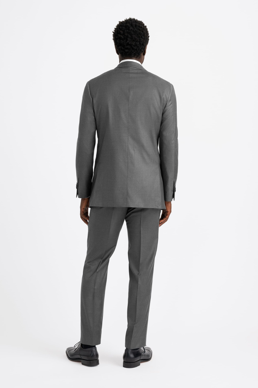 Luxe Grey Wool & Silk Two-Piece Mercer Suit - Image 2