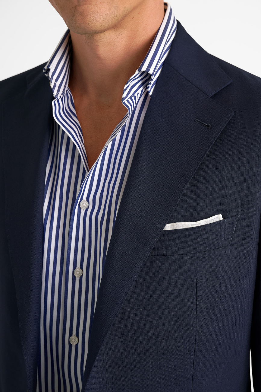Refined Navy Tropical Wool Downing Suit - Image 2
