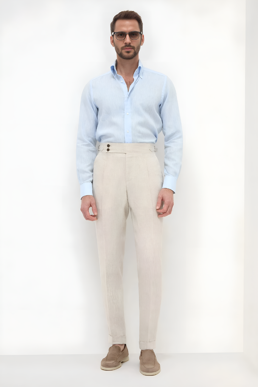Refined Beige Linen Pants