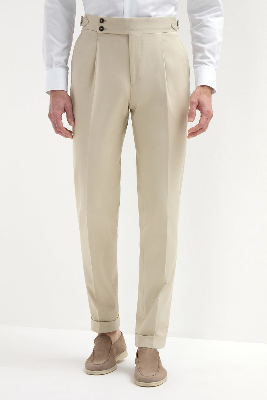Heritage Beige Cotton Pants - Image 2