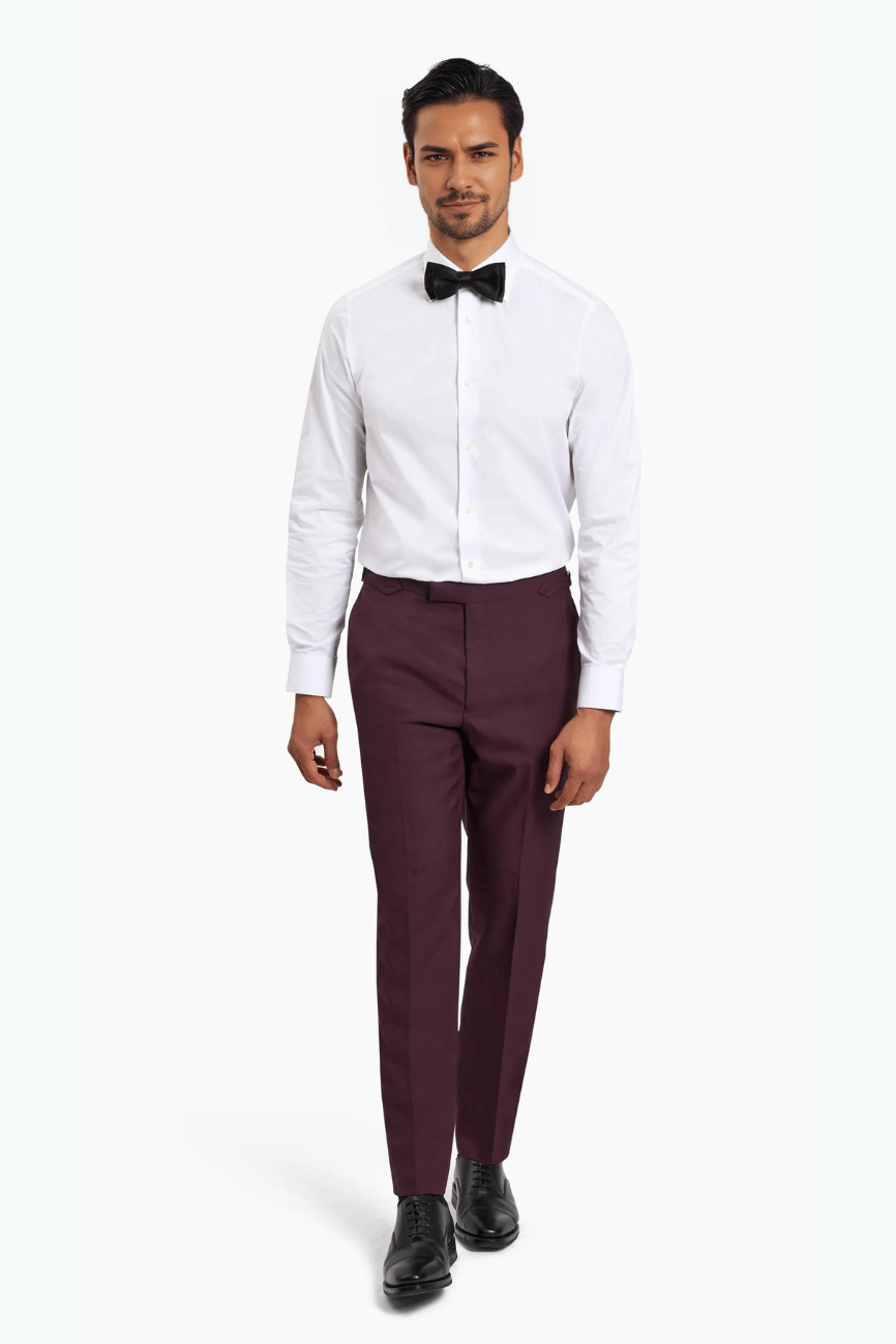 Milano Luxury Burgundy Tuxedo Suit - Image 10