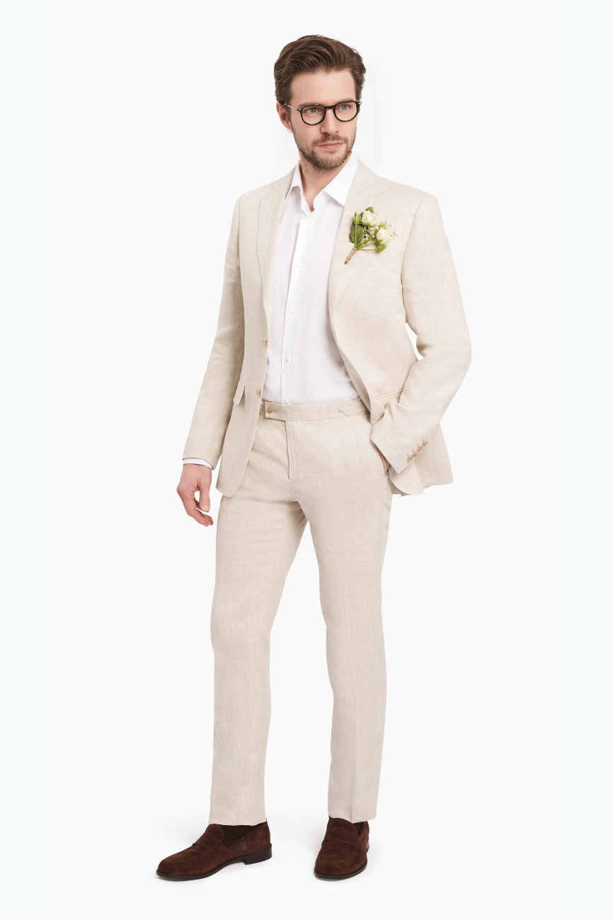 Milano Elegant Cream Linen Suit