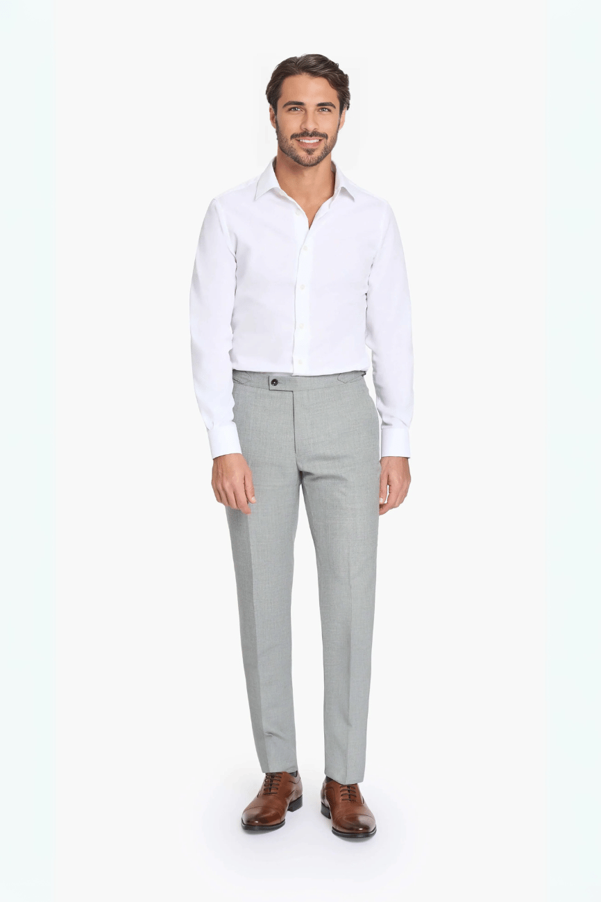 Light Grey Hopsack Two Piece Suit - Image 8