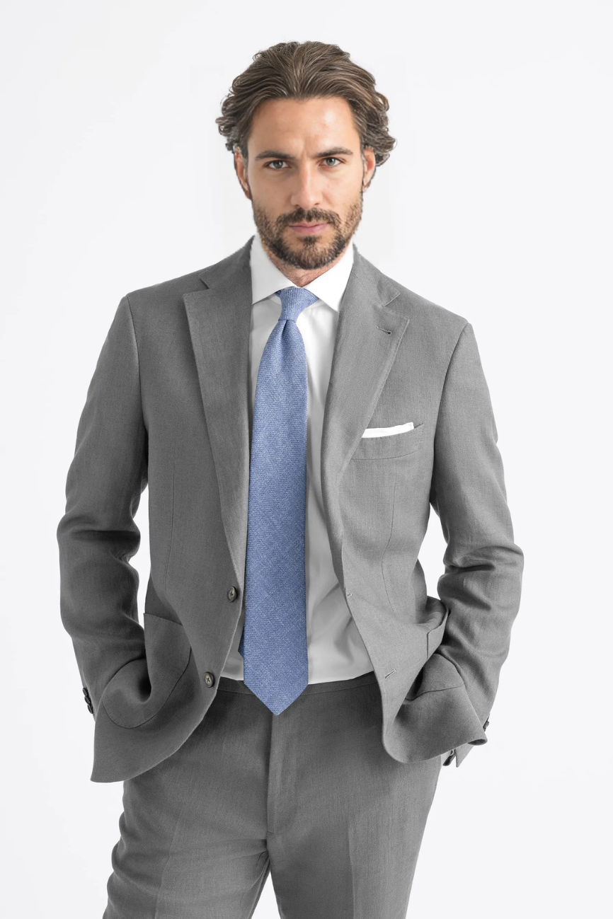 Classic Grey Irish Linen Two-Piece Suit - Image 3