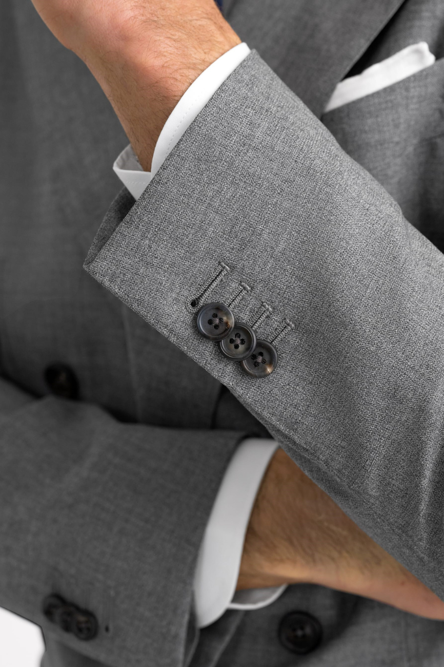 Prestige Double-Breasted Light Grey Fresco Suit - Image 3