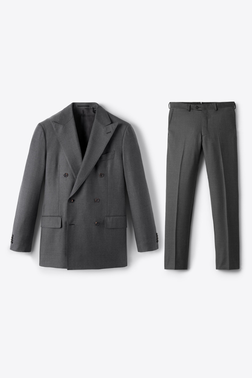 Regal Double-Breasted Grey Wool two piece Suit - Image 2
