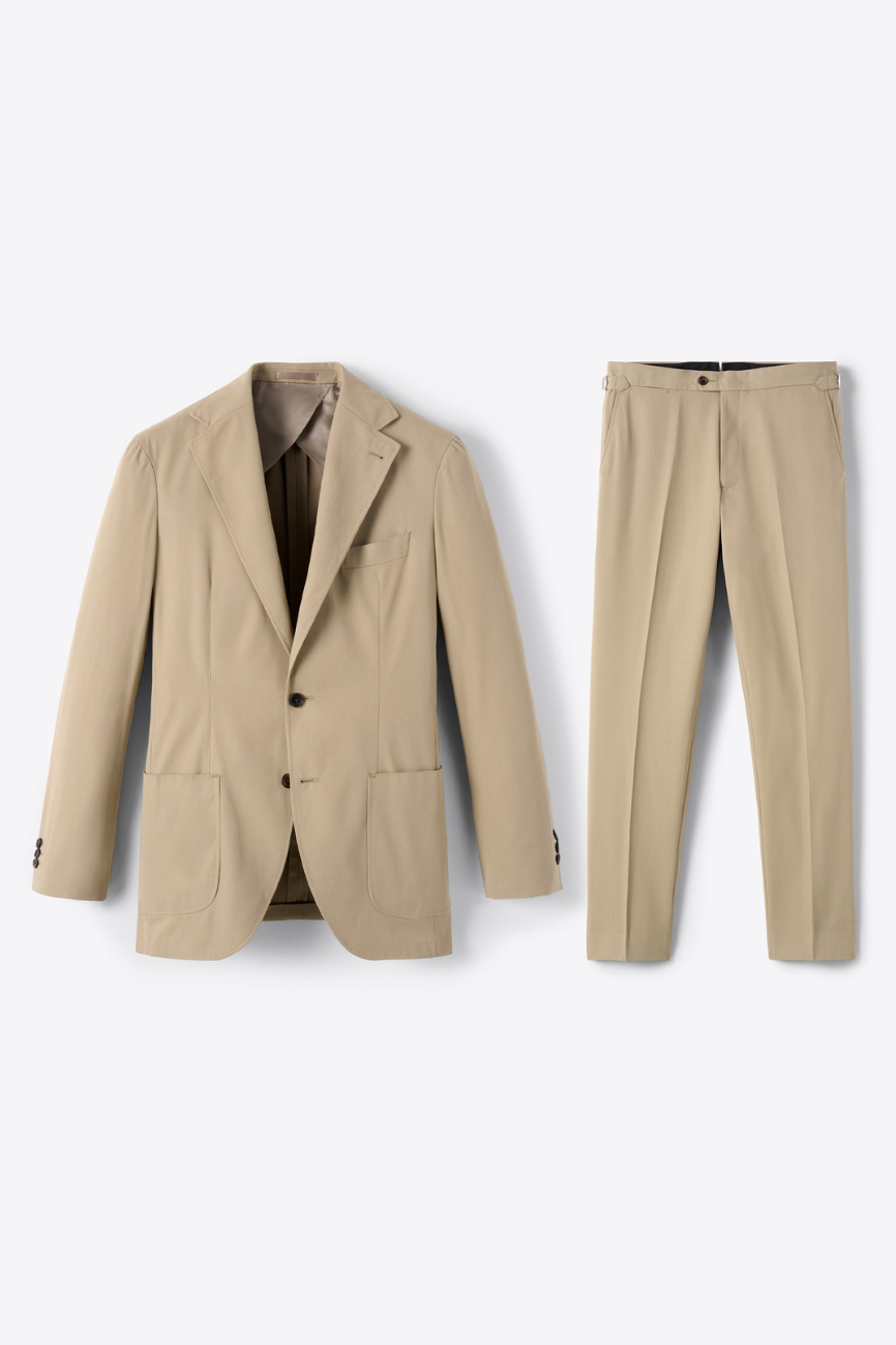 Khaki High-Twist Cotton Sullivan Suit - Image 3