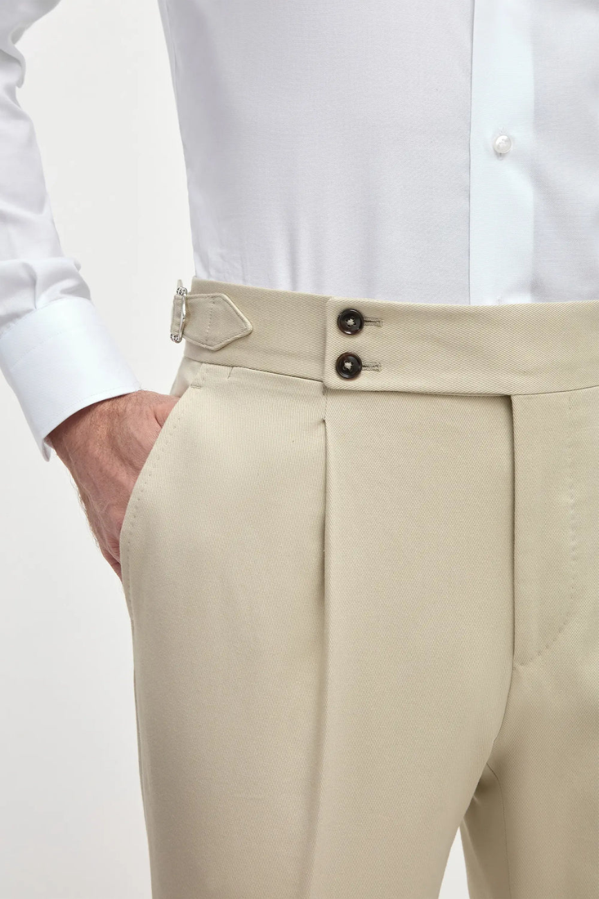 Heritage Beige Cotton Pants - Image 3