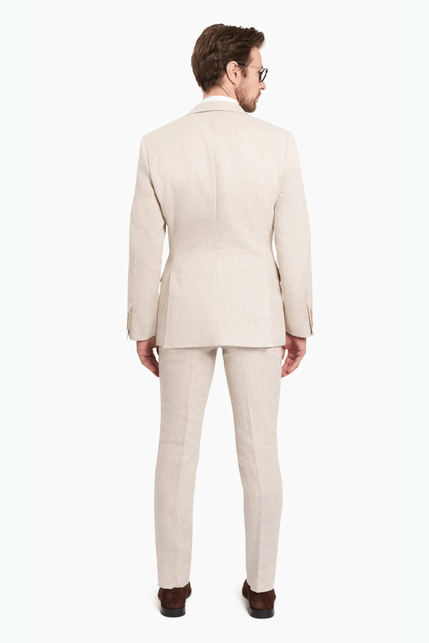 Milano Elegant Cream Linen Suit - Image 6