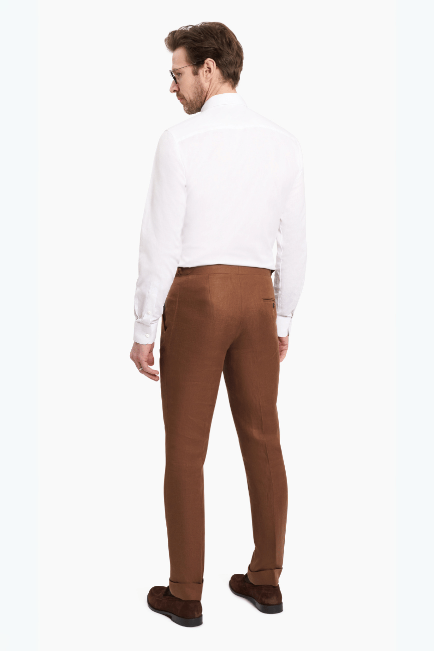 Milano Golden Brown Irish Linen Suit - Image 3