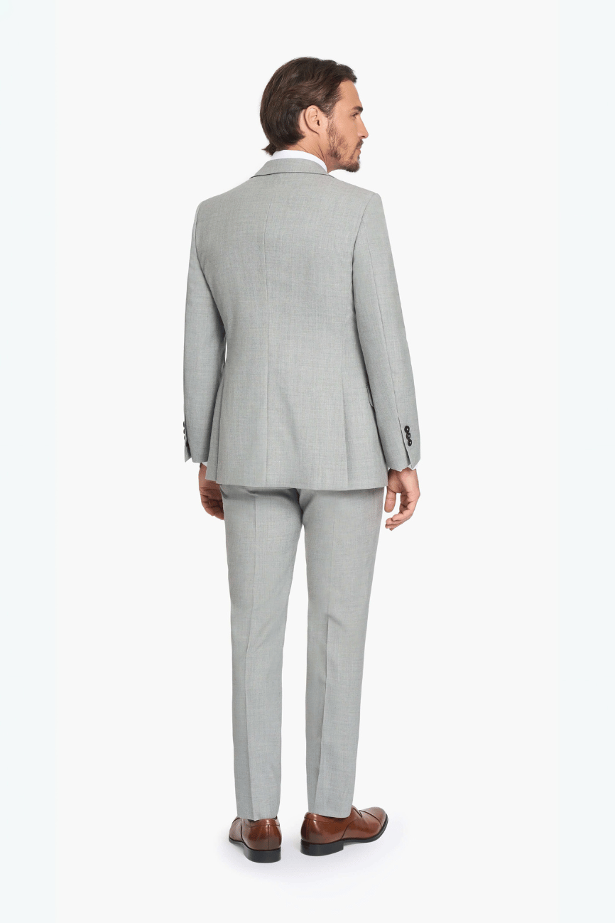Light Grey Hopsack Two Piece Suit - Image 9