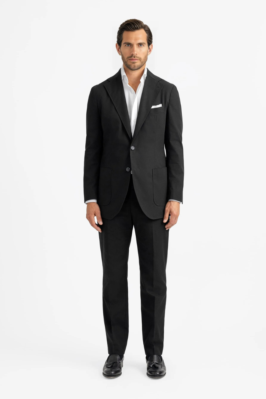 Regal Black High-Twist Cotton Suit