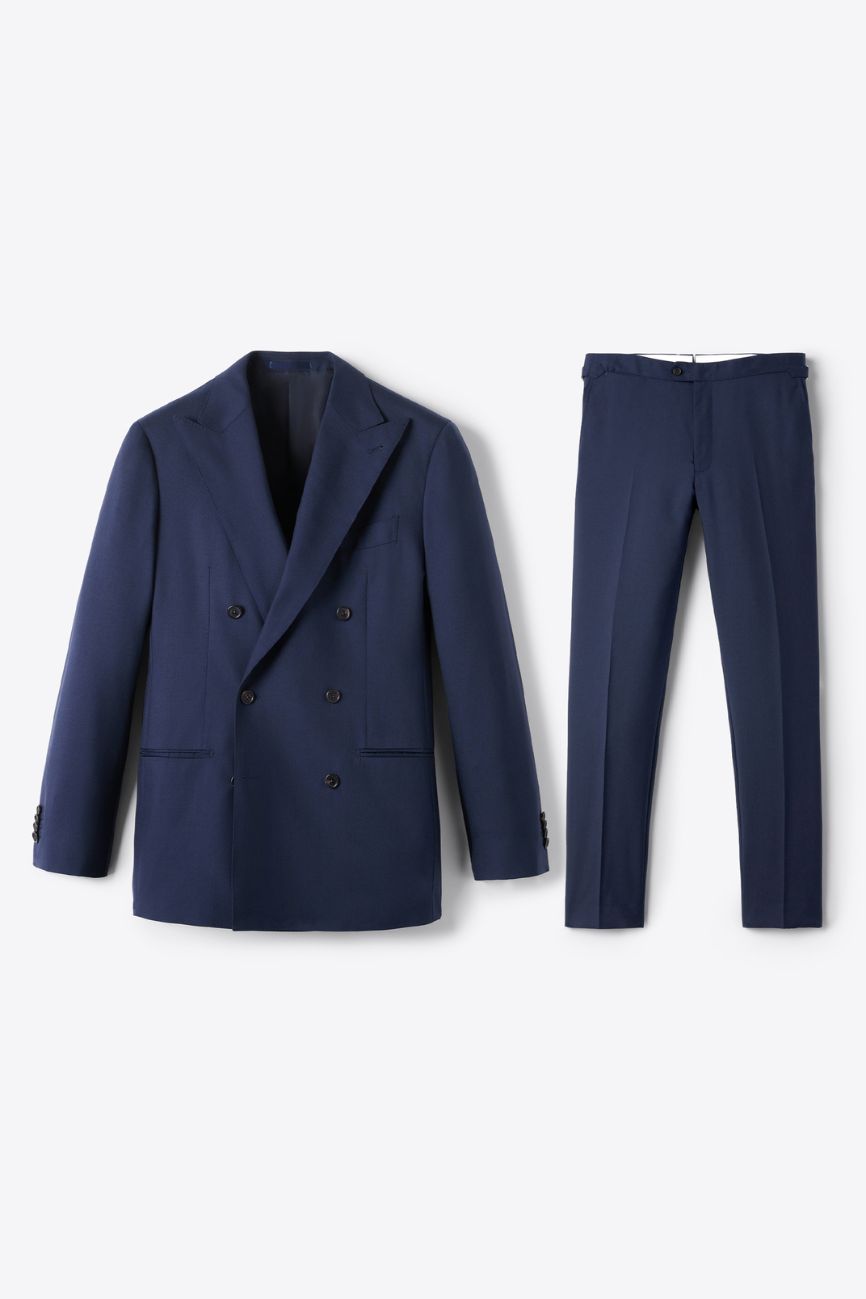 Prestige Double-Breasted Navy Fresco Suit - Image 4