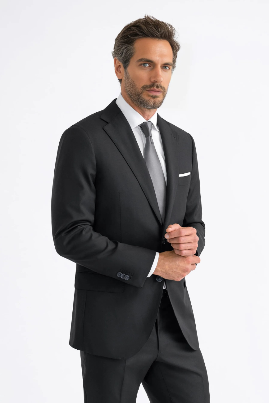 Prestige Black Wool Two-Piece Suit - Image 4