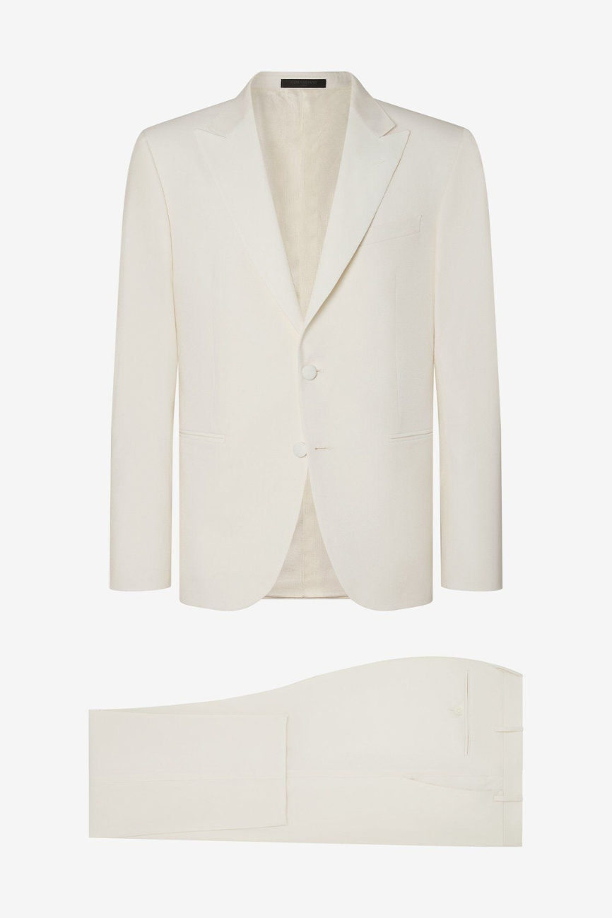 Regal White Silk Peak Lapel Suit - Image 3