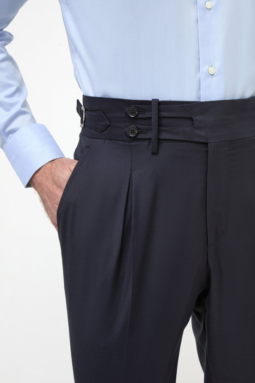 Distinguished Navy Gurkha Pleated Pants - Image 4