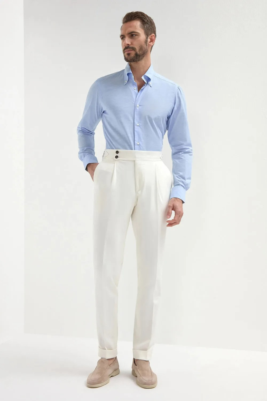 Classic White Cotton Pants