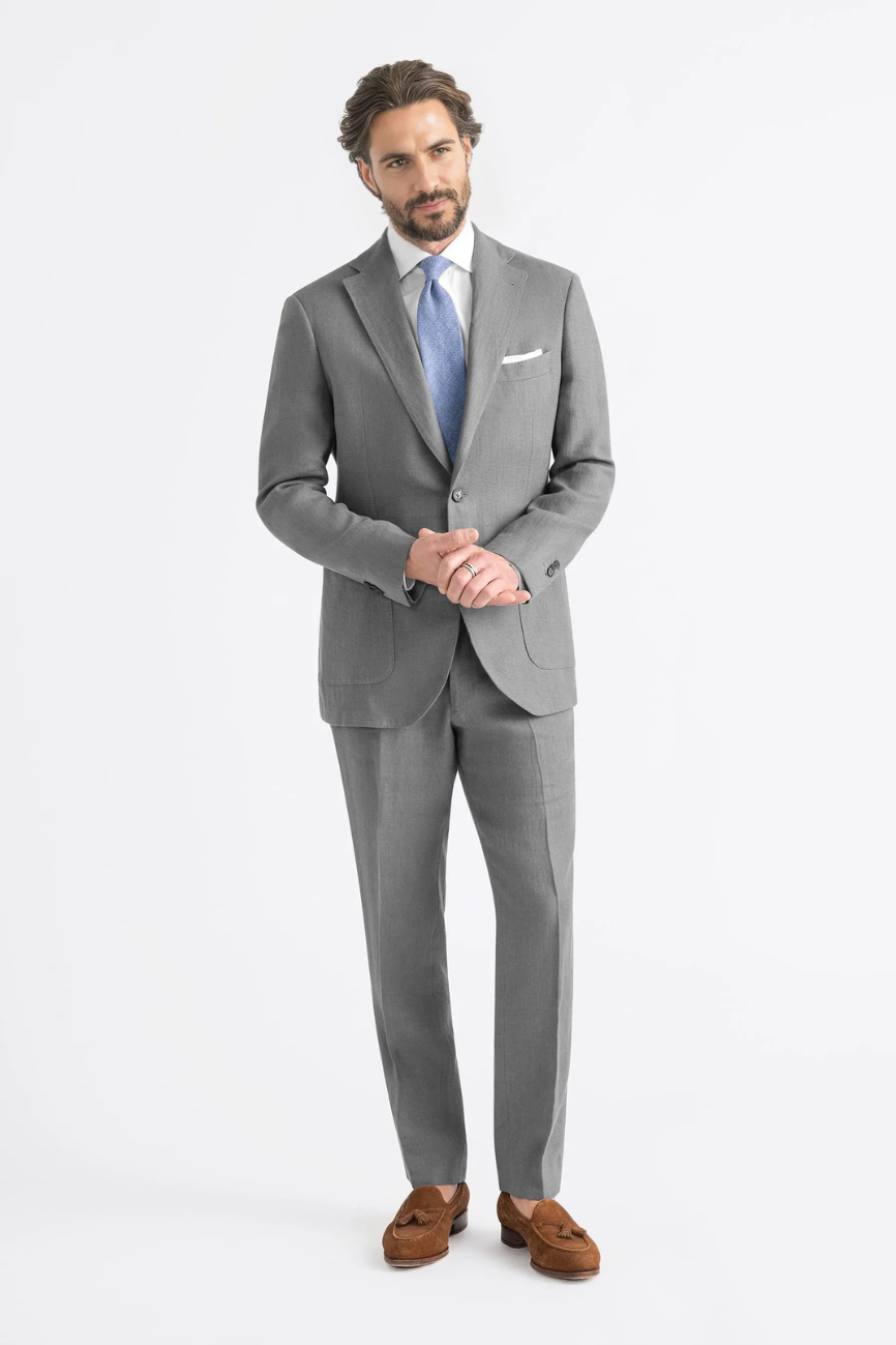 Classic Grey Irish Linen Two-Piece Suit - Image 4