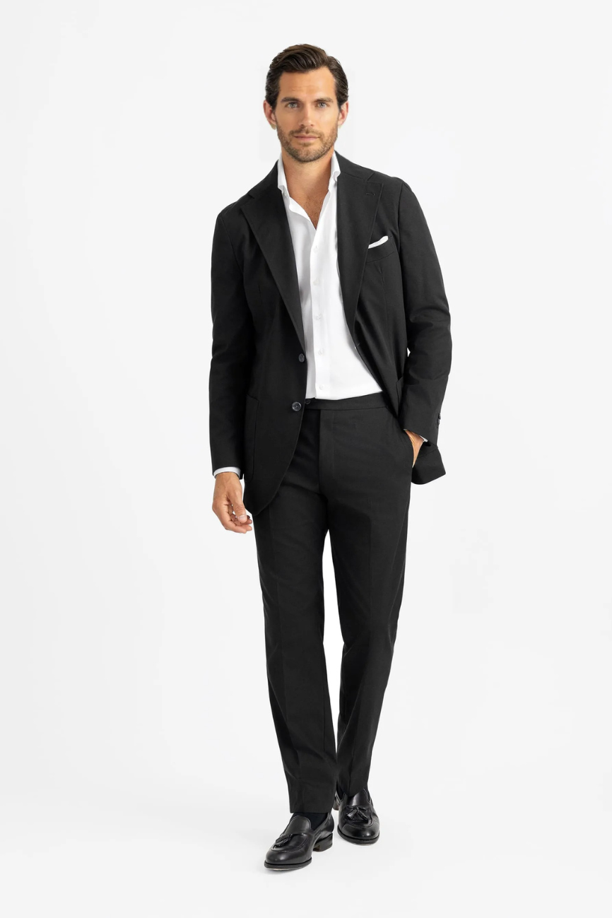 Regal Black High-Twist Cotton Suit - Image 3
