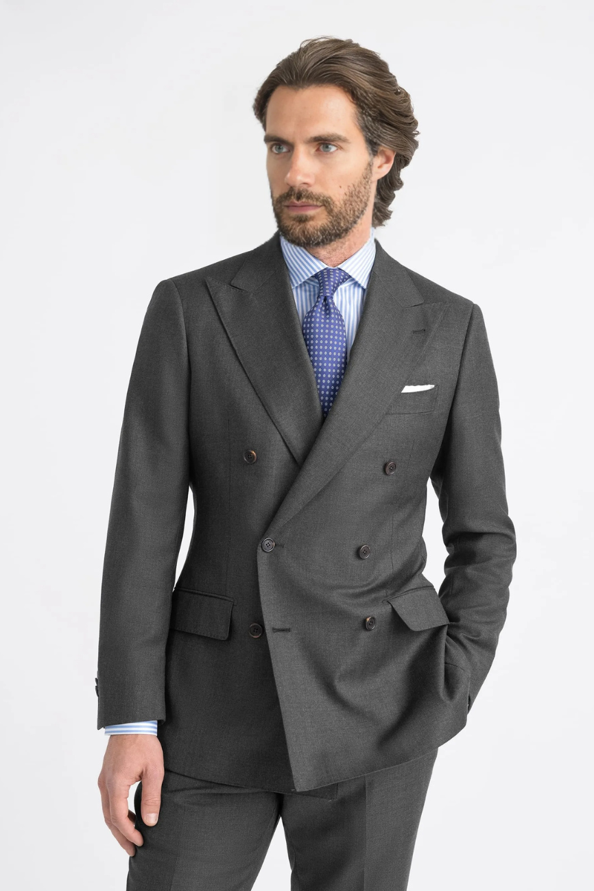 Regal Double-Breasted Grey Wool two piece Suit - Image 4