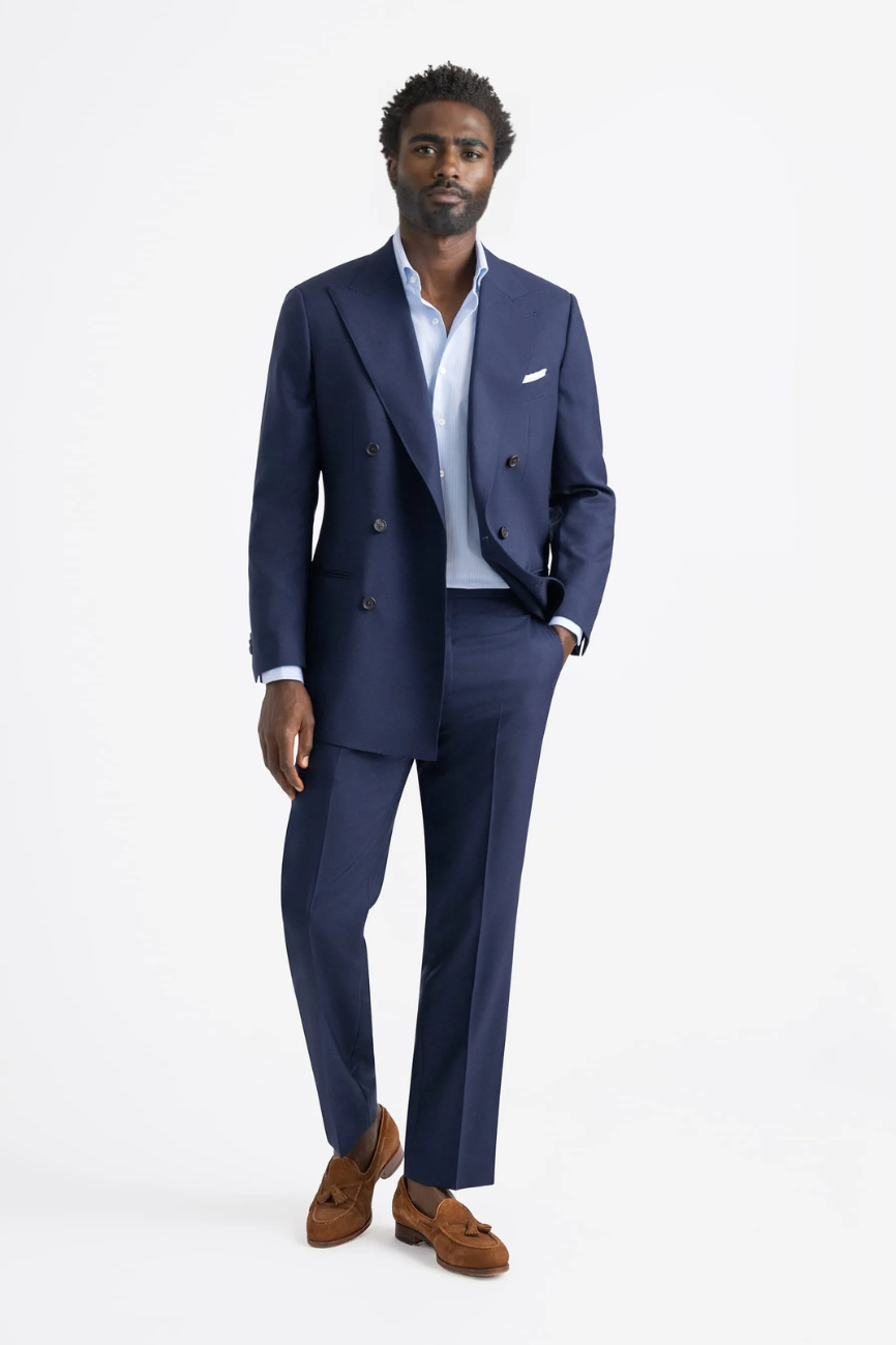 Prestige Double-Breasted Navy Fresco Suit - Image 5