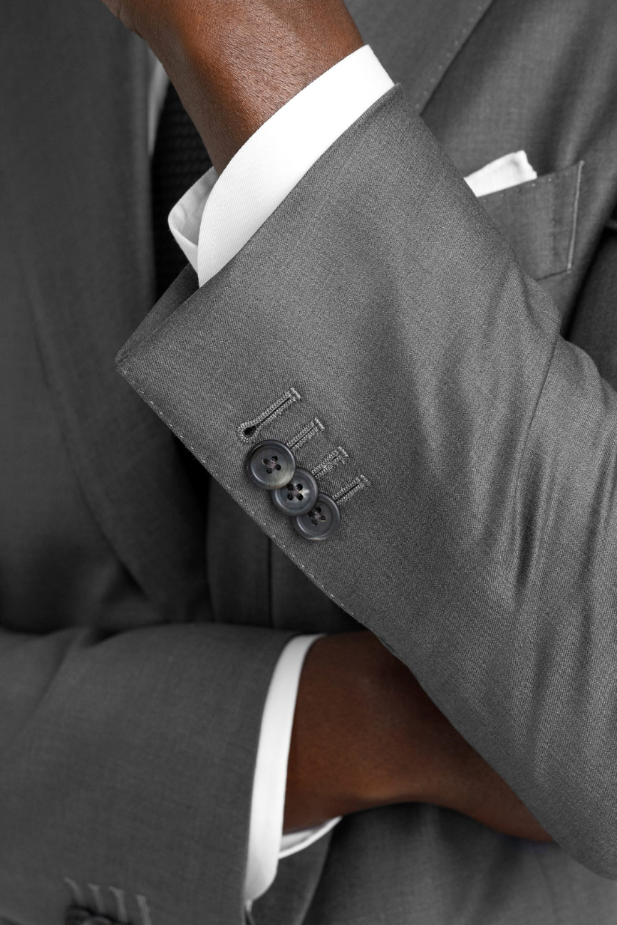 Luxe Grey Wool & Silk Two-Piece Mercer Suit - Image 5