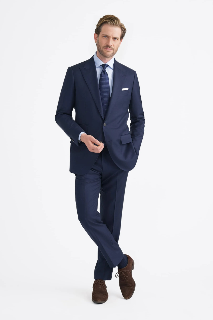 Heritage Navy Sharkskin Suffolk Suit - Image 5