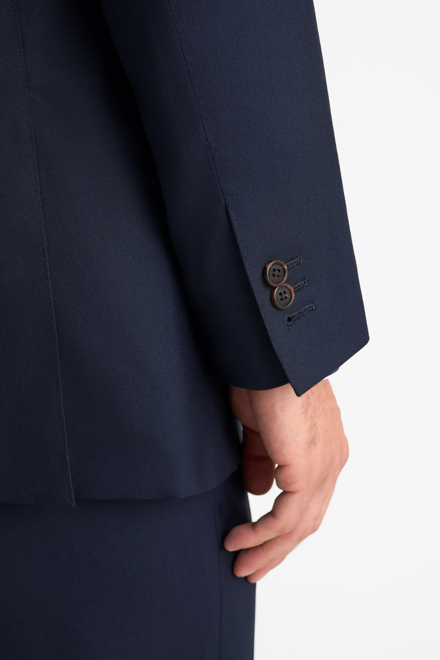 Refined Navy Tropical Wool Downing Suit - Image 5