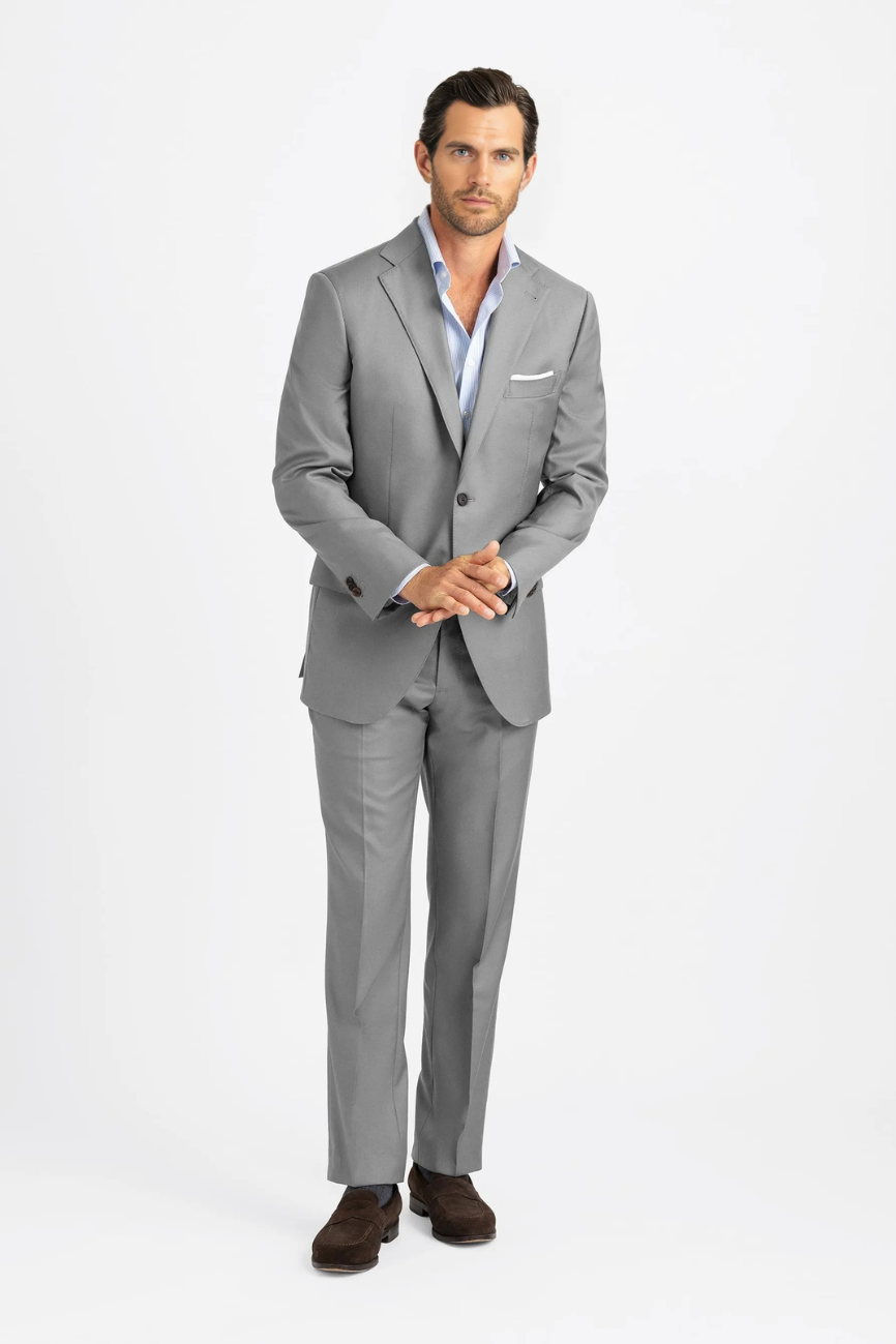 Prestige Solid Grey Wool Allen Suit - Image 4