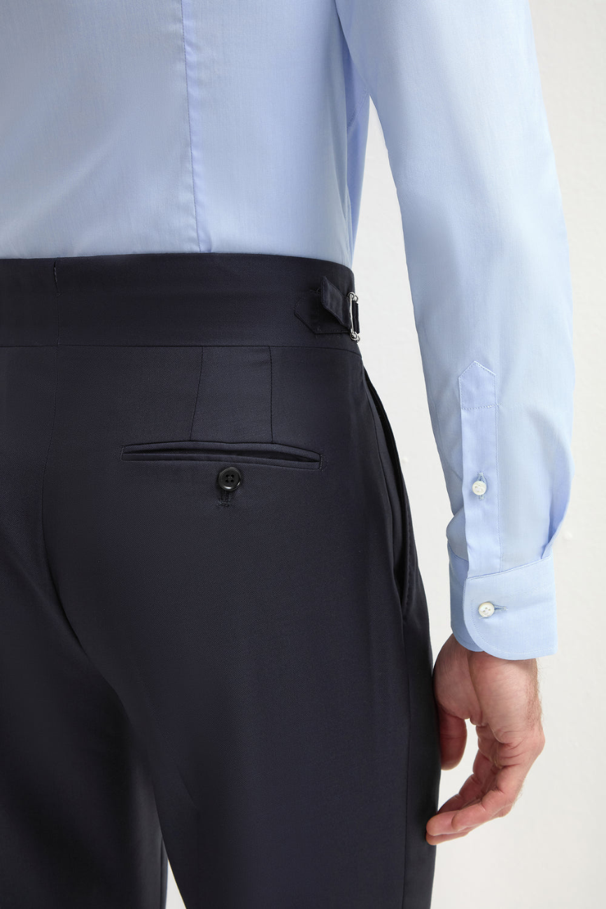 Distinguished Navy Gurkha Pleated Pants - Image 2