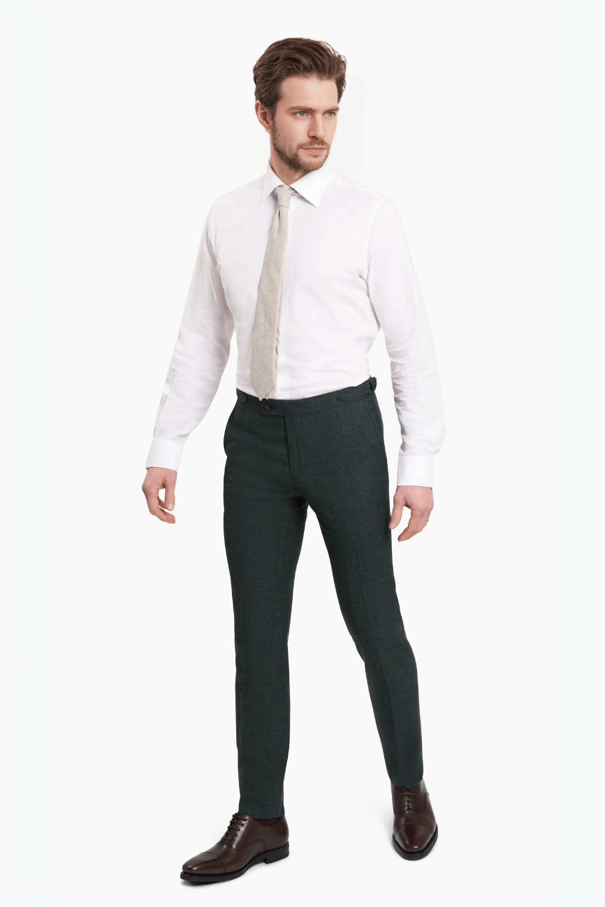 Firenze Refined Green Wool Two Piece Suit - Image 7