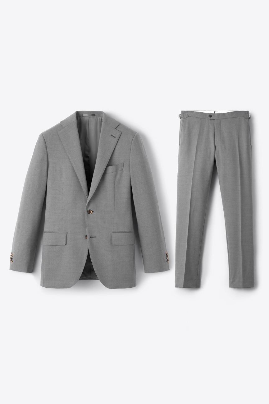 Modern Light Grey Wool Two-Piece Suit - Image 5