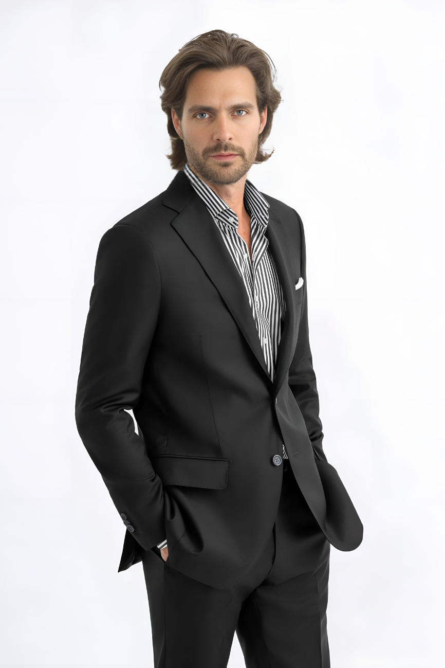 Classic Black Wool Allen Suit - Image 4