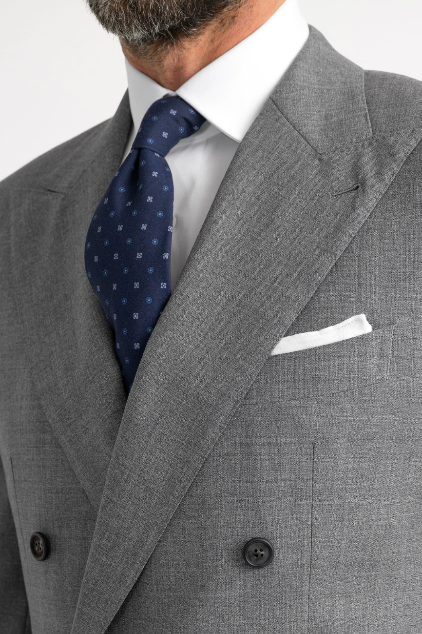 Prestige Double-Breasted Light Grey Fresco Suit - Image 5