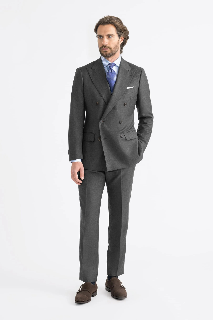 Regal Double-Breasted Grey Wool two piece Suit - Image 5