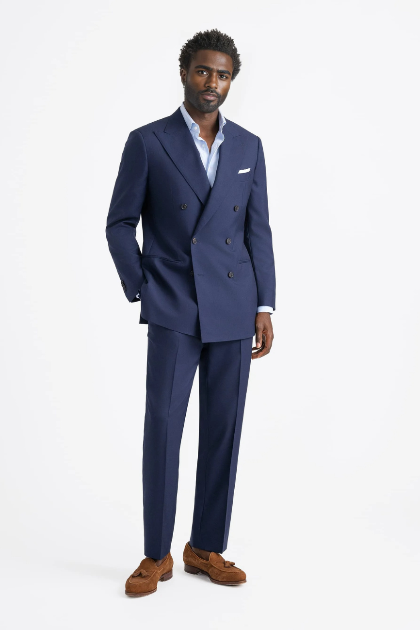 Prestige Double-Breasted Navy Fresco Suit - Image 6