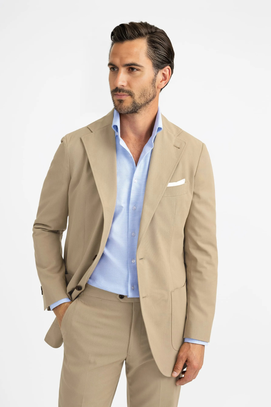 Khaki High-Twist Cotton Sullivan Suit - Image 5