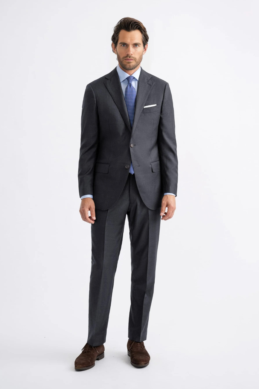 Prestige Charcoal Wool Two-Piece Suit