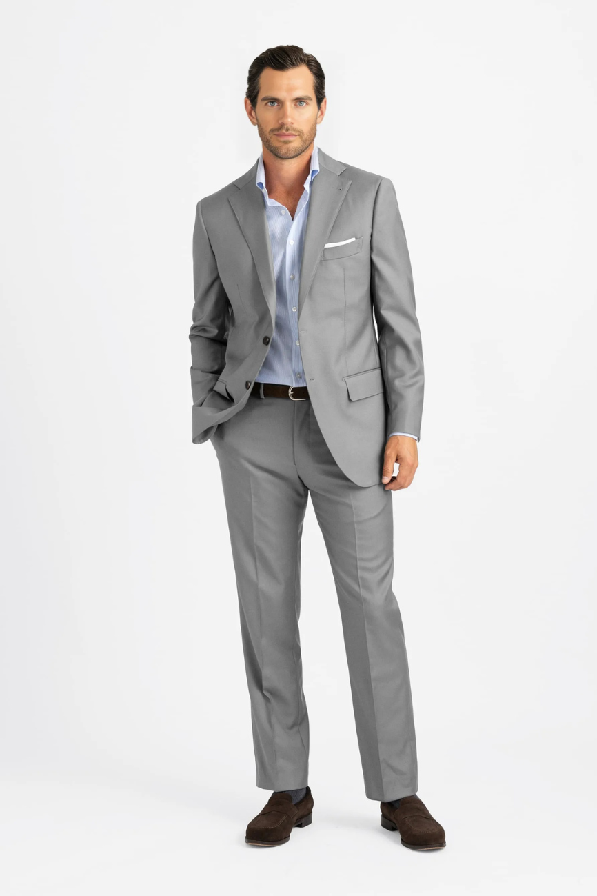Prestige Solid Grey Wool Allen Suit - Image 5