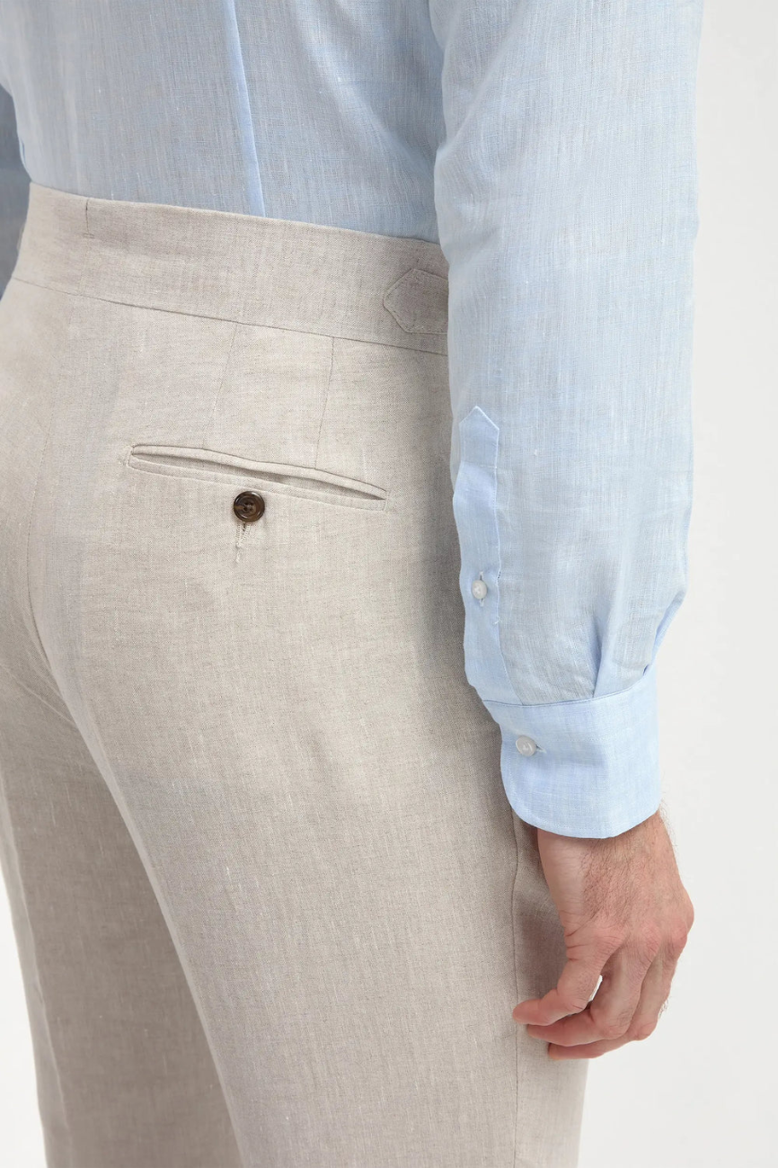 Refined Beige Linen Pants - Image 4
