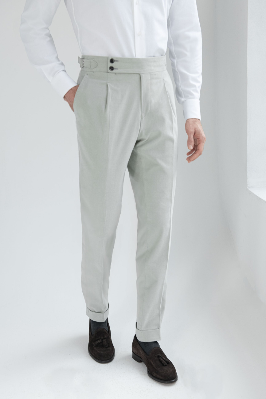 Classic Light Grey Cotton Pants