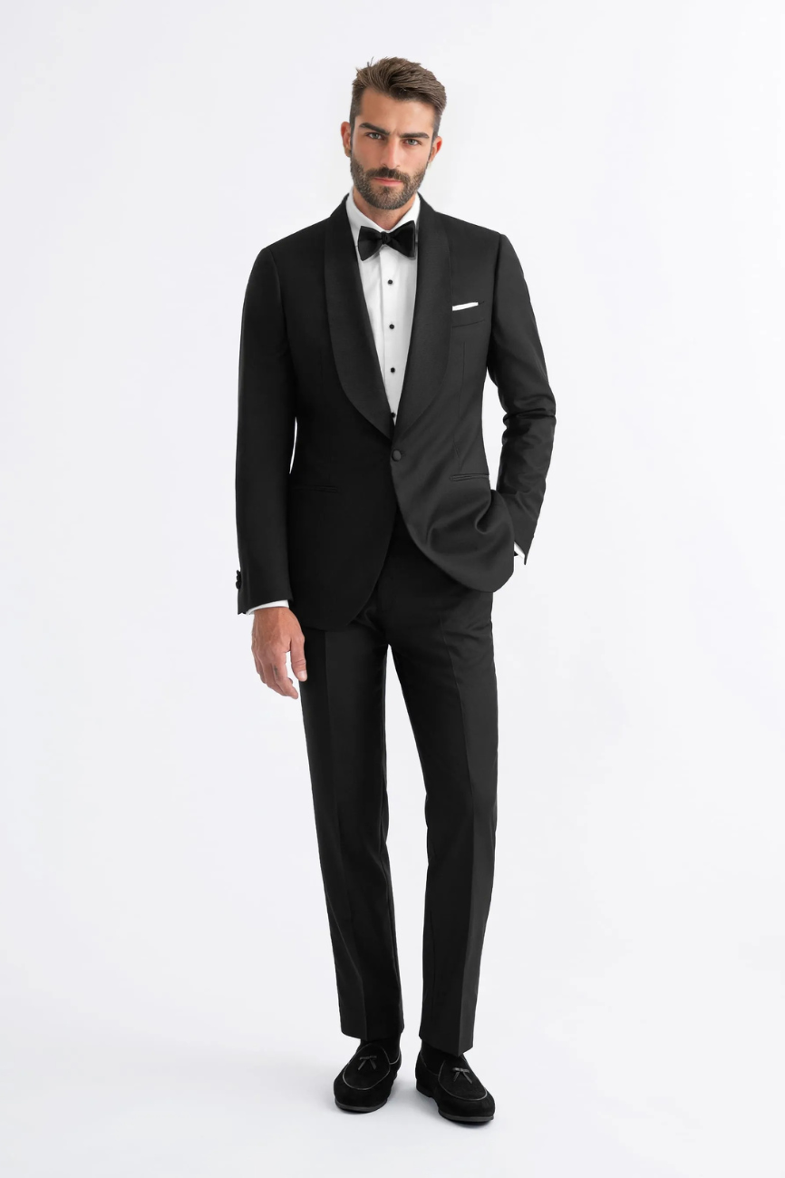 Prestige Black Shawl Lapel Two-Piece Tuxedo - Image 3